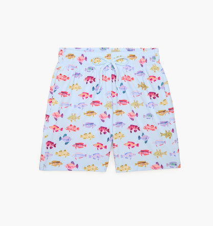 The Tiny Julien Swim Trunk - Blue Rainbow Fish