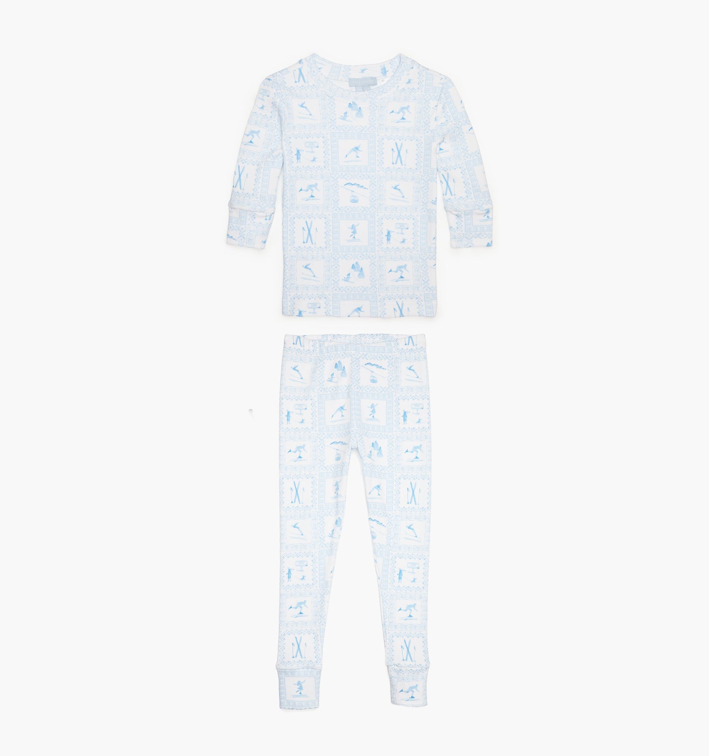 The Tiny Sully PJ Set - Blue Skiers Toile