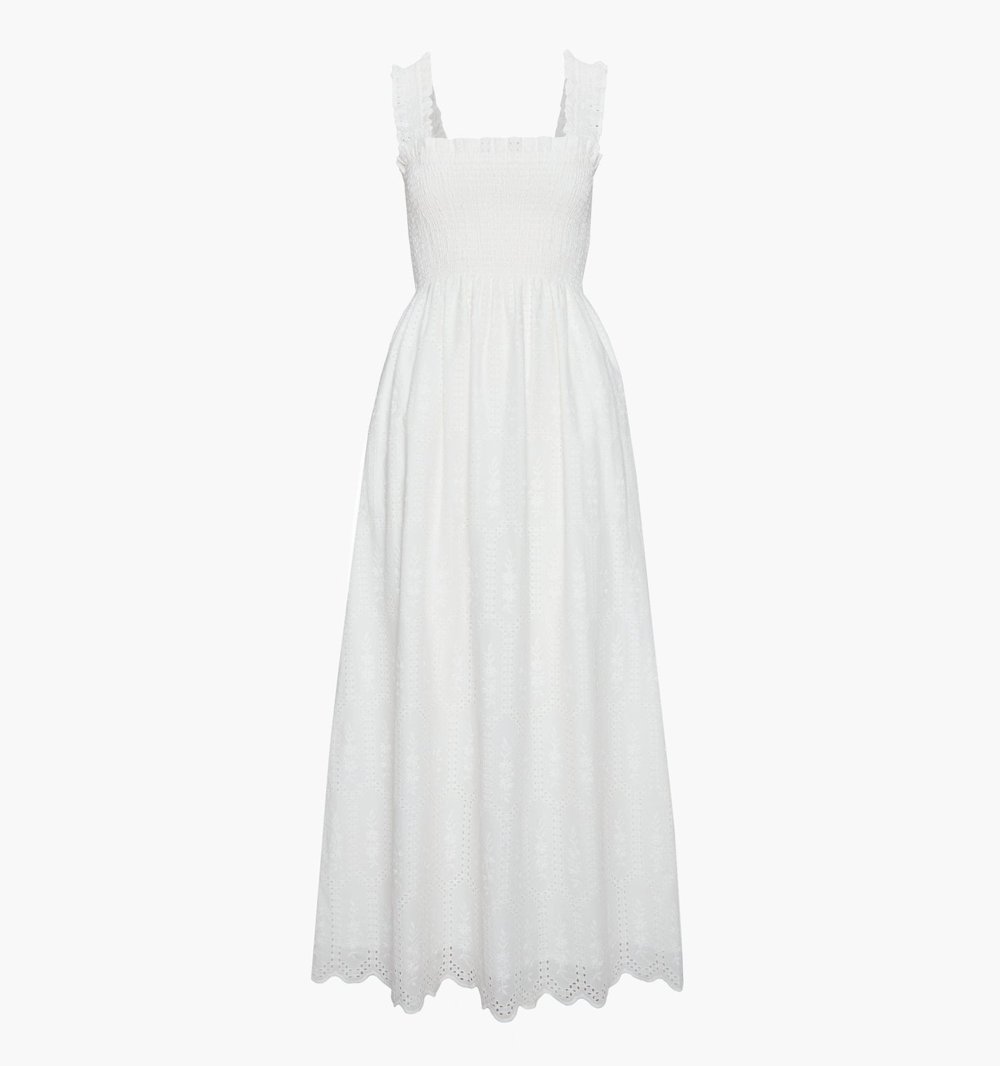 The Ashlyn Nap Dress - White Trellis Broderie