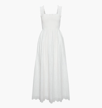 The Ashlyn Nap Dress - White Trellis Broderie