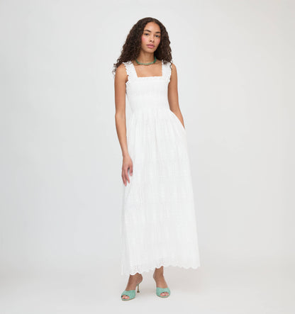 The Ashlyn Nap Dress - White Trellis Broderie