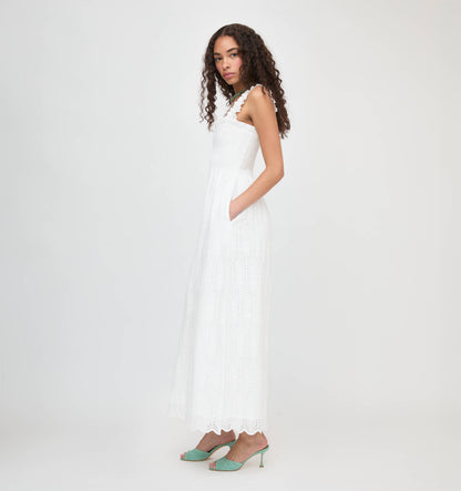 The Ashlyn Nap Dress - White Trellis Broderie