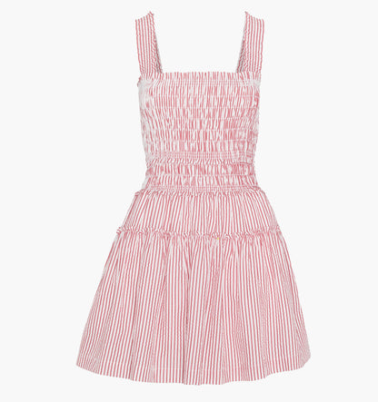 The Azalea Mini Nap Dress - Red Ticking Stripe