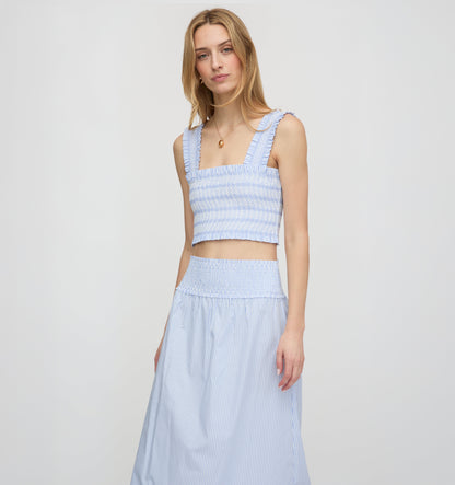 The Azalea Nap Top - Blue/White Stripe