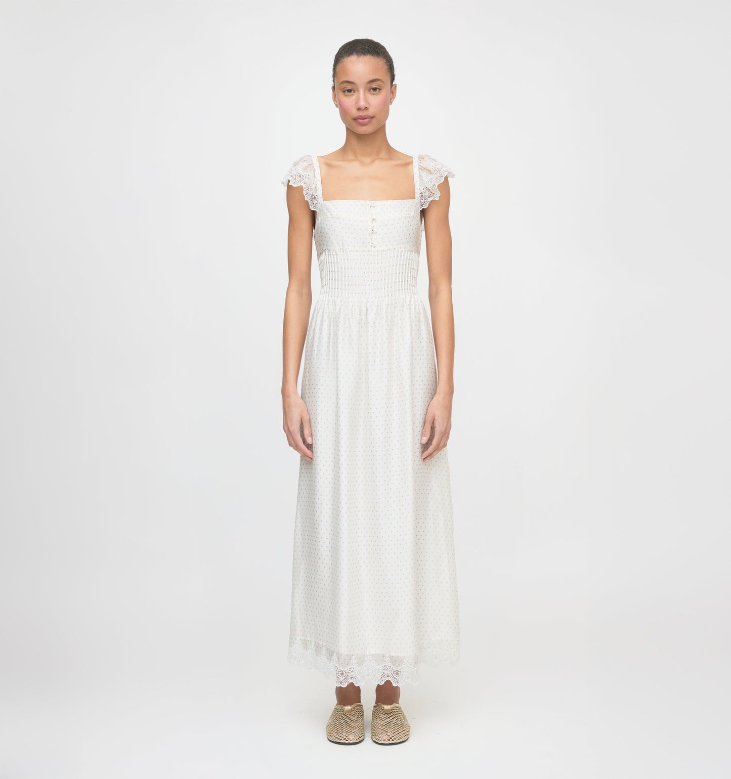 The Beckham Dress - Sand Dot