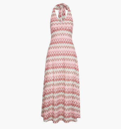 The Bela Dress - Pink Multi Smooth Shimmer Knit