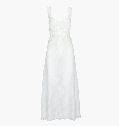 The Bonnie Nightgown - White Magnolia Lace