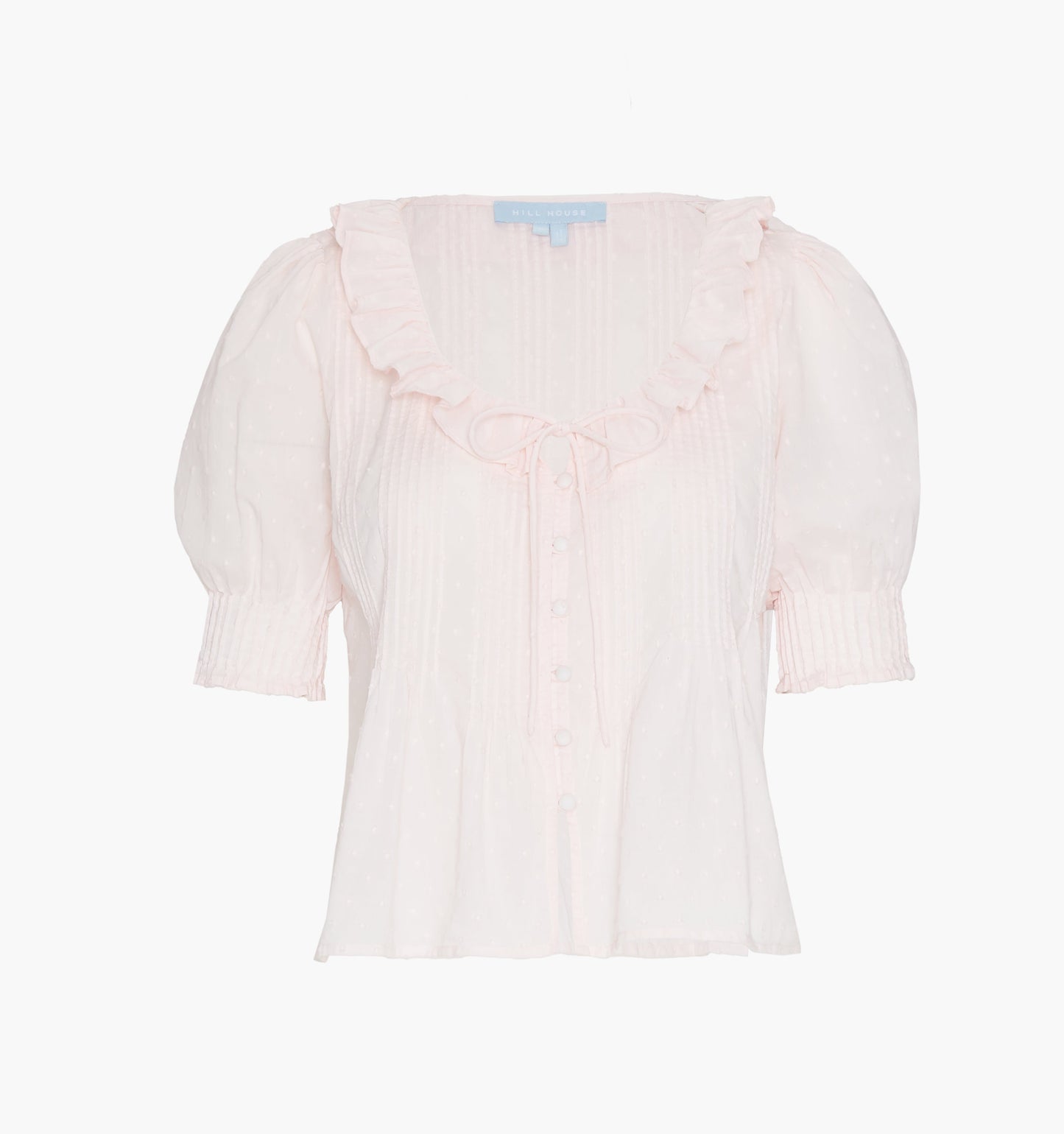The Camri Top - Powder Pink Swiss Dot