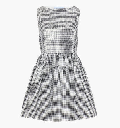 The Cosima Mini Nap Dress - Black/Sand Gingham