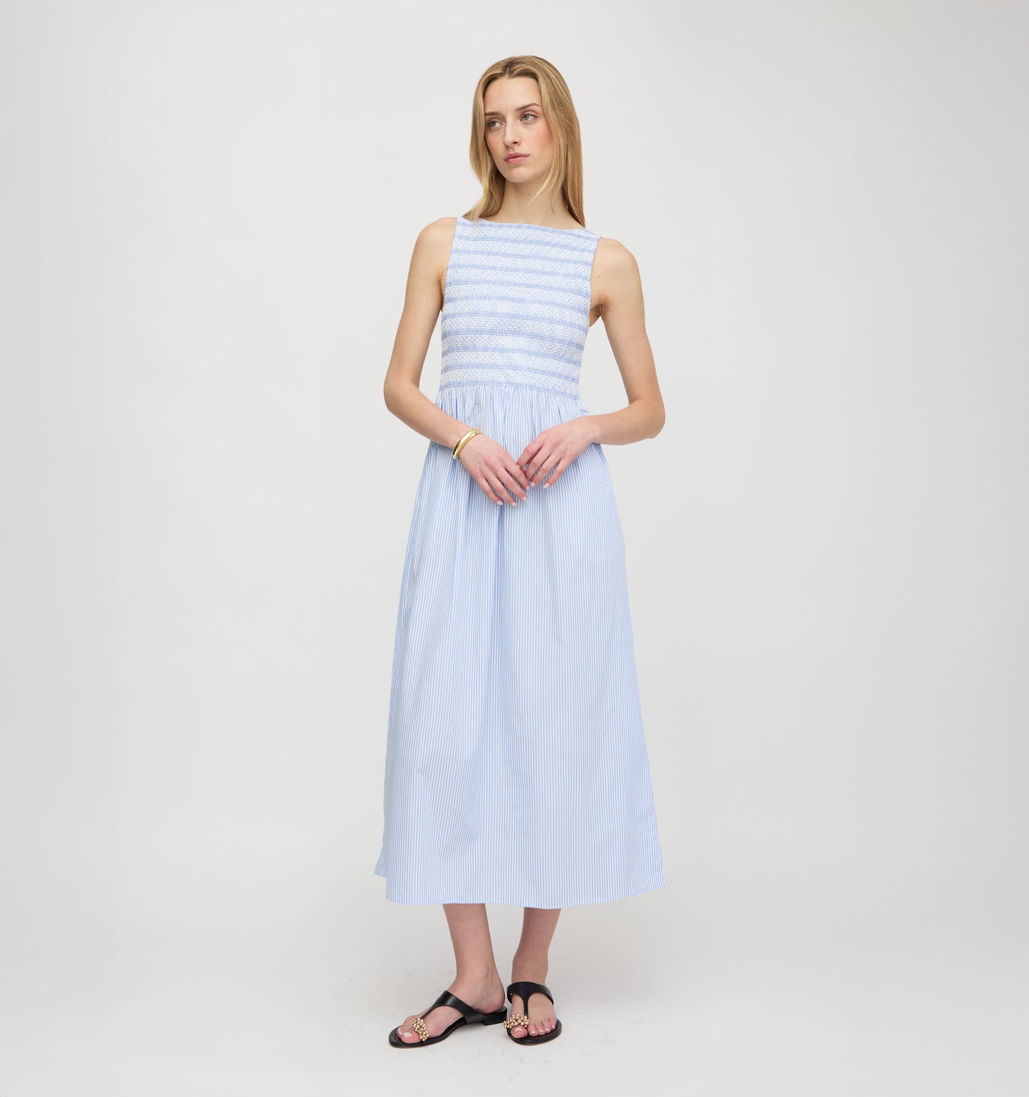 The Cosima Nap Dress - Blue/White Stripe