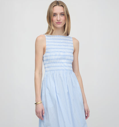 The Cosima Nap Dress - Blue/White Stripe