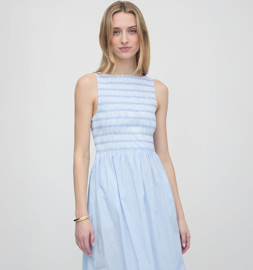 The Cosima Nap Dress - Blue/White Stripe