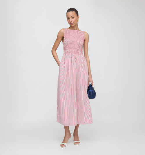 The Cosima Nap Dress - Red Ticking Stripe