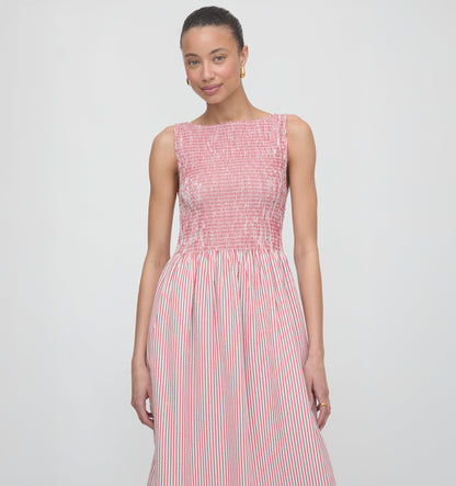 The Cosima Nap Dress - Red Ticking Stripe