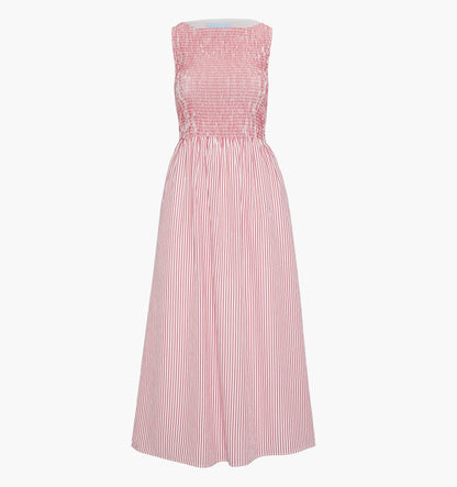 The Cosima Nap Dress - Red Ticking Stripe