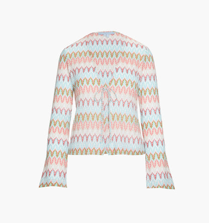 The Delia Top - White Multi Smooth Shimmer Knit