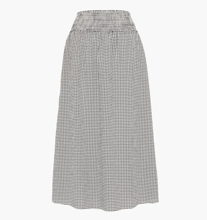 The Delphine Nap Skirt - Black/Sand Gingham