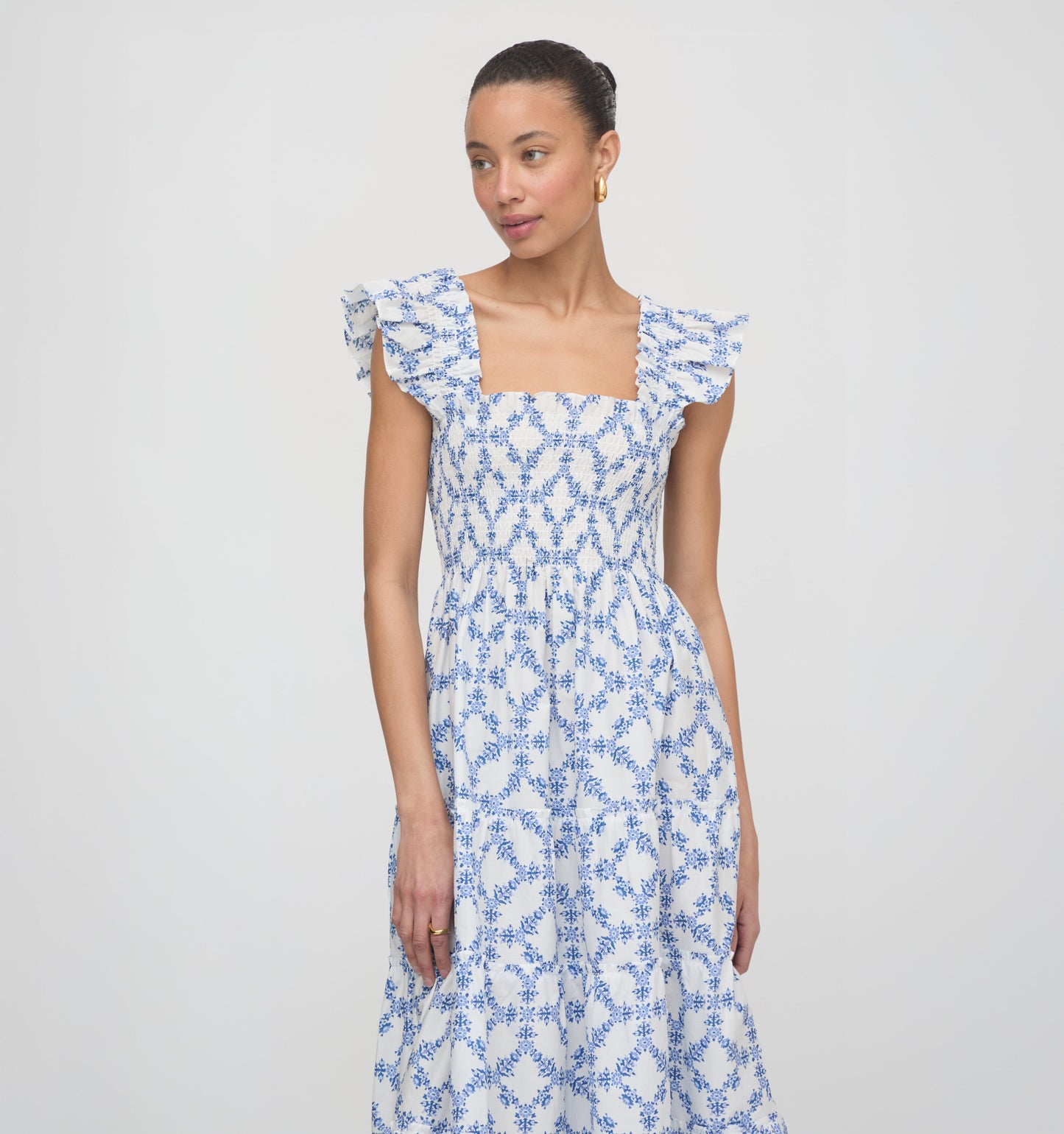 The Ellie Nap Dress - Blue Marigold Block