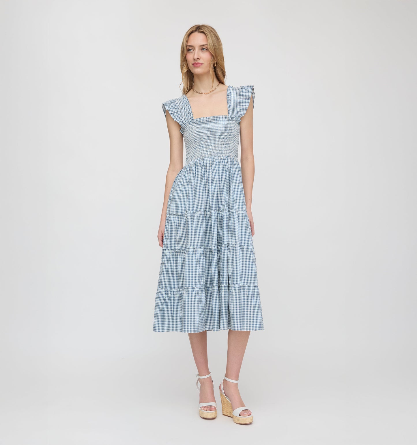 The Ellie Nap Dress - Lagoon Gingham