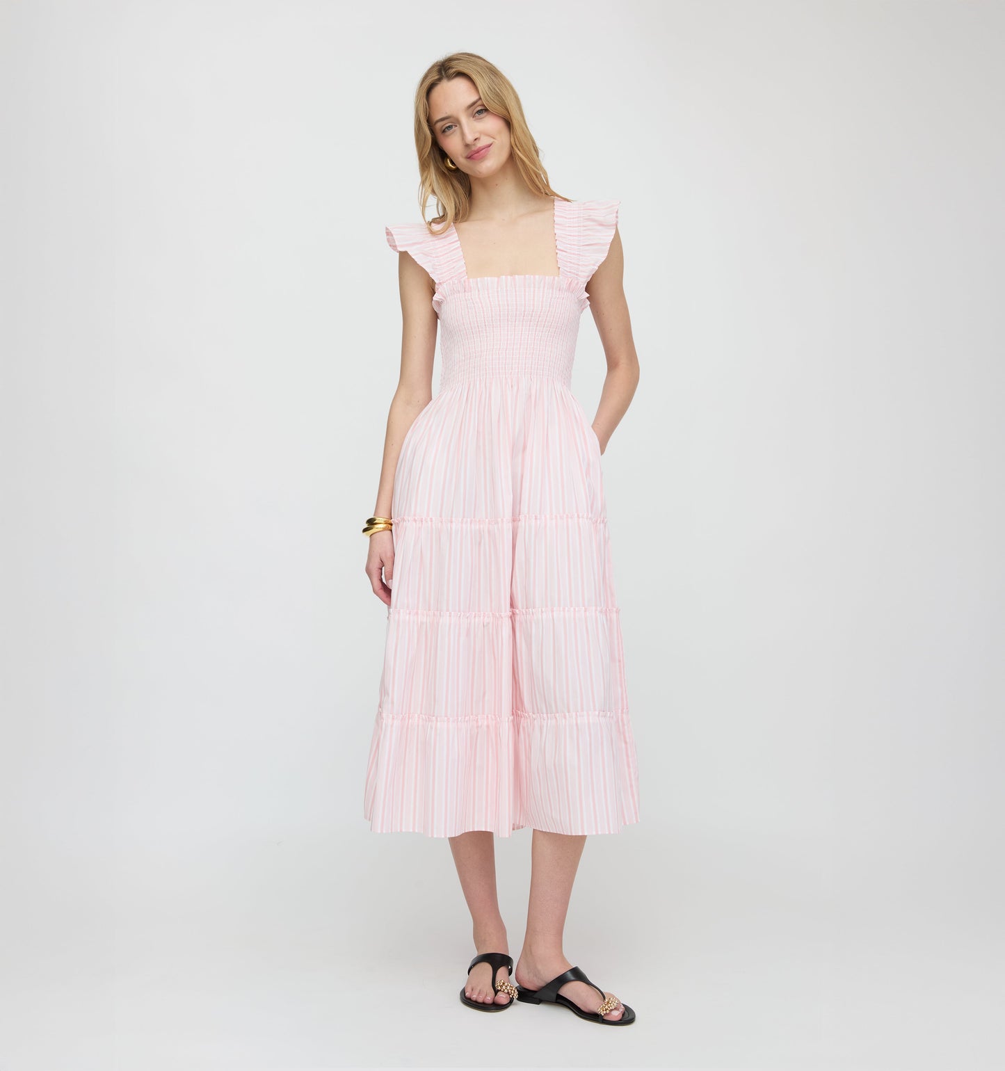 The Ellie Nap Dress - Pink Variegated Stripe