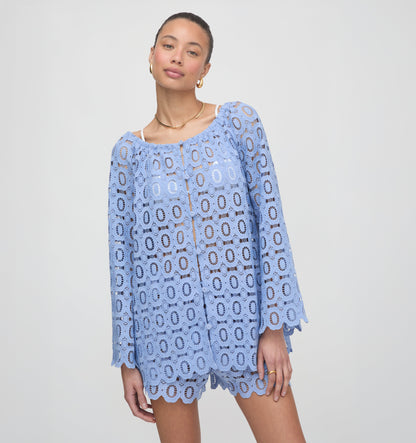 The Kaya Short - Cornflower Lace