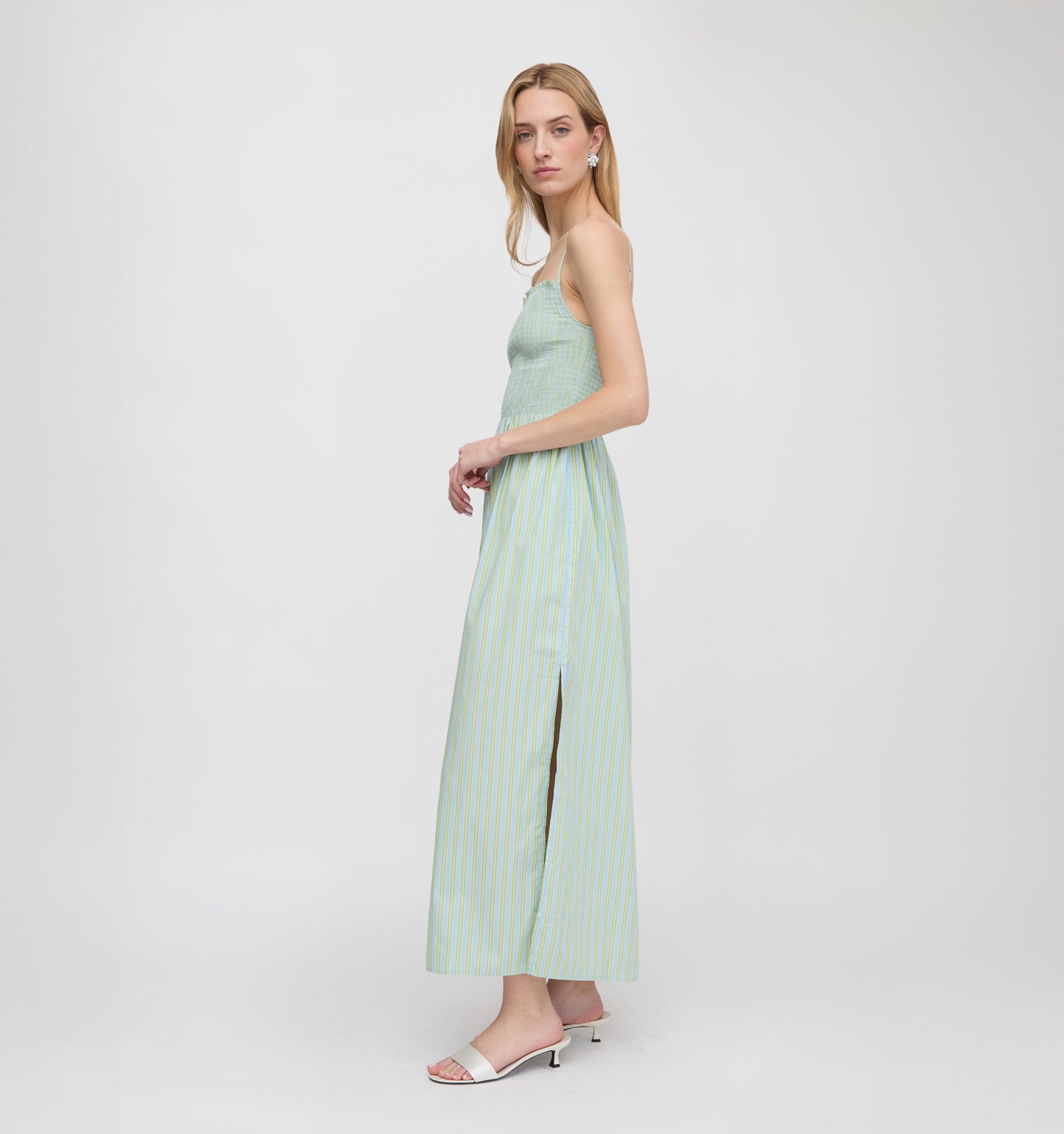 The Isabel Nap Dress - Blue/Green Stripe
