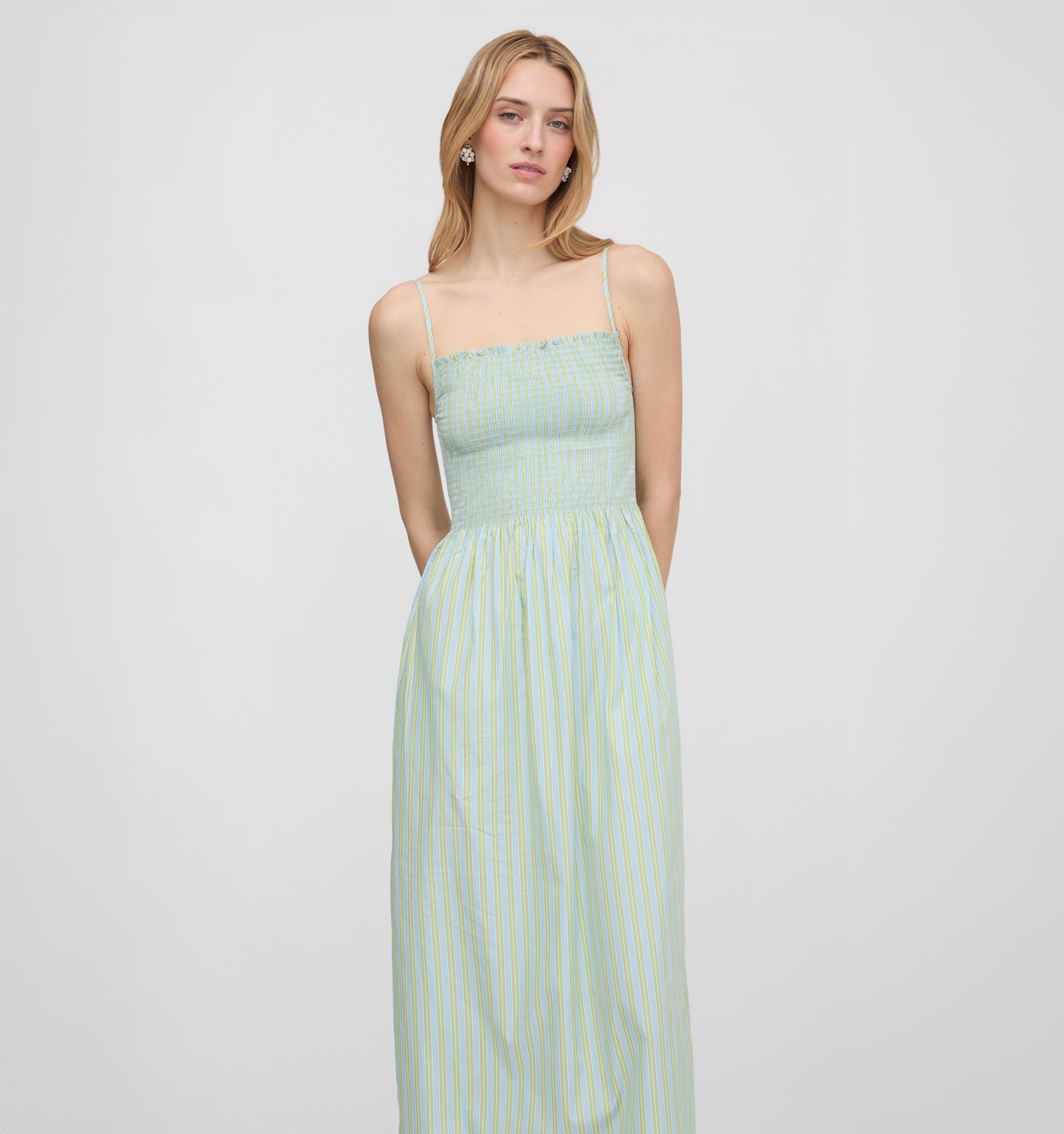 The Isabel Nap Dress - Blue/Green Stripe