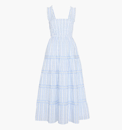 The Kimmy Nap Dress - Blue Petal Stripe