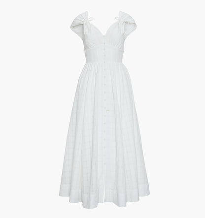 The Lucille Dress - White Crinkle Check