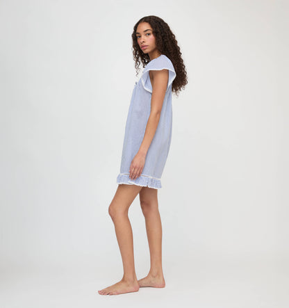 The Lucinda Nightgown - Blue/White Stripe