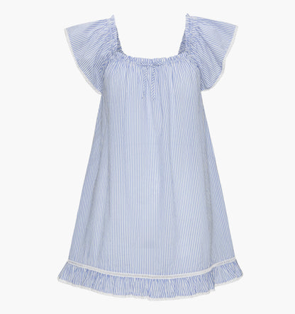 The Lucinda Nightgown - Blue/White Stripe
