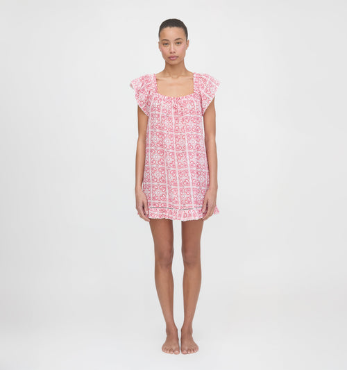 The Lucinda Nightgown - White Patchwork Doily Heart