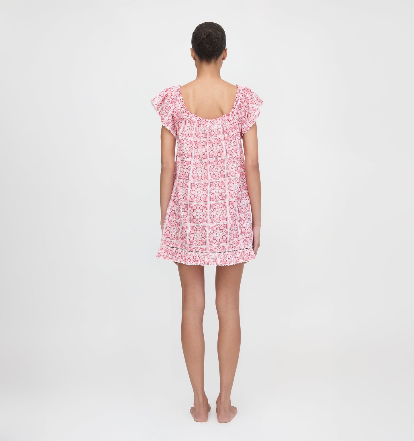 The Lucinda Nightgown - White Patchwork Doily Heart
