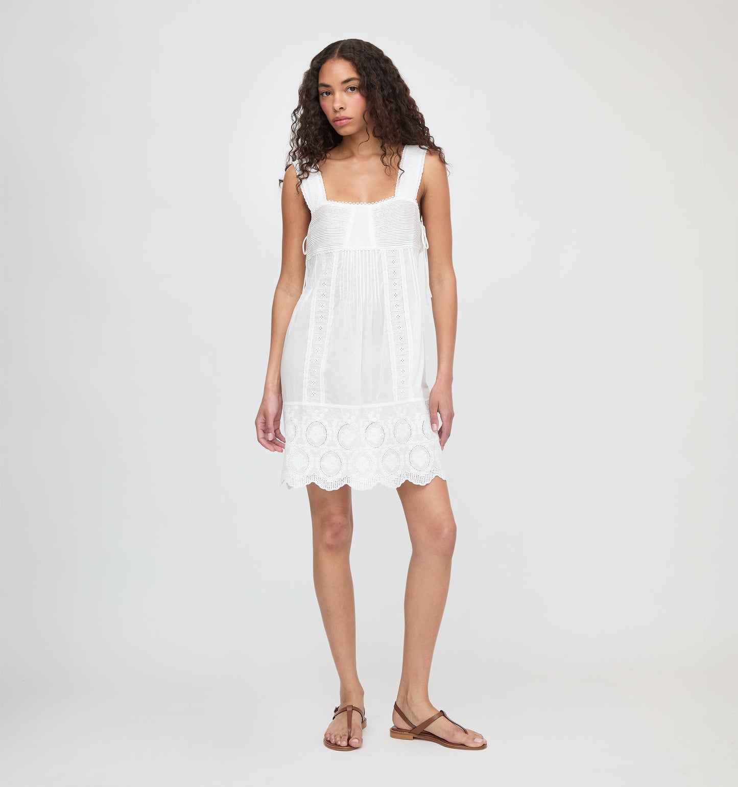 The Lux Mini Nightgown - White Washed Voile