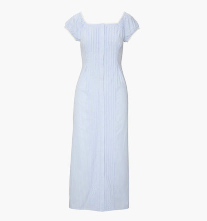 The Madison Dress - Blue/White Stripe