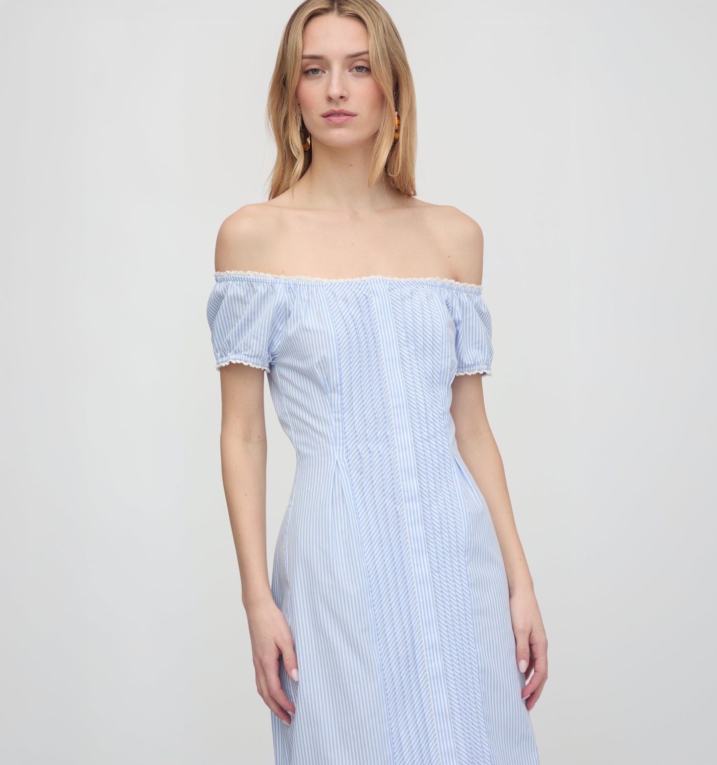 The Madison Dress - Blue/White Stripe
