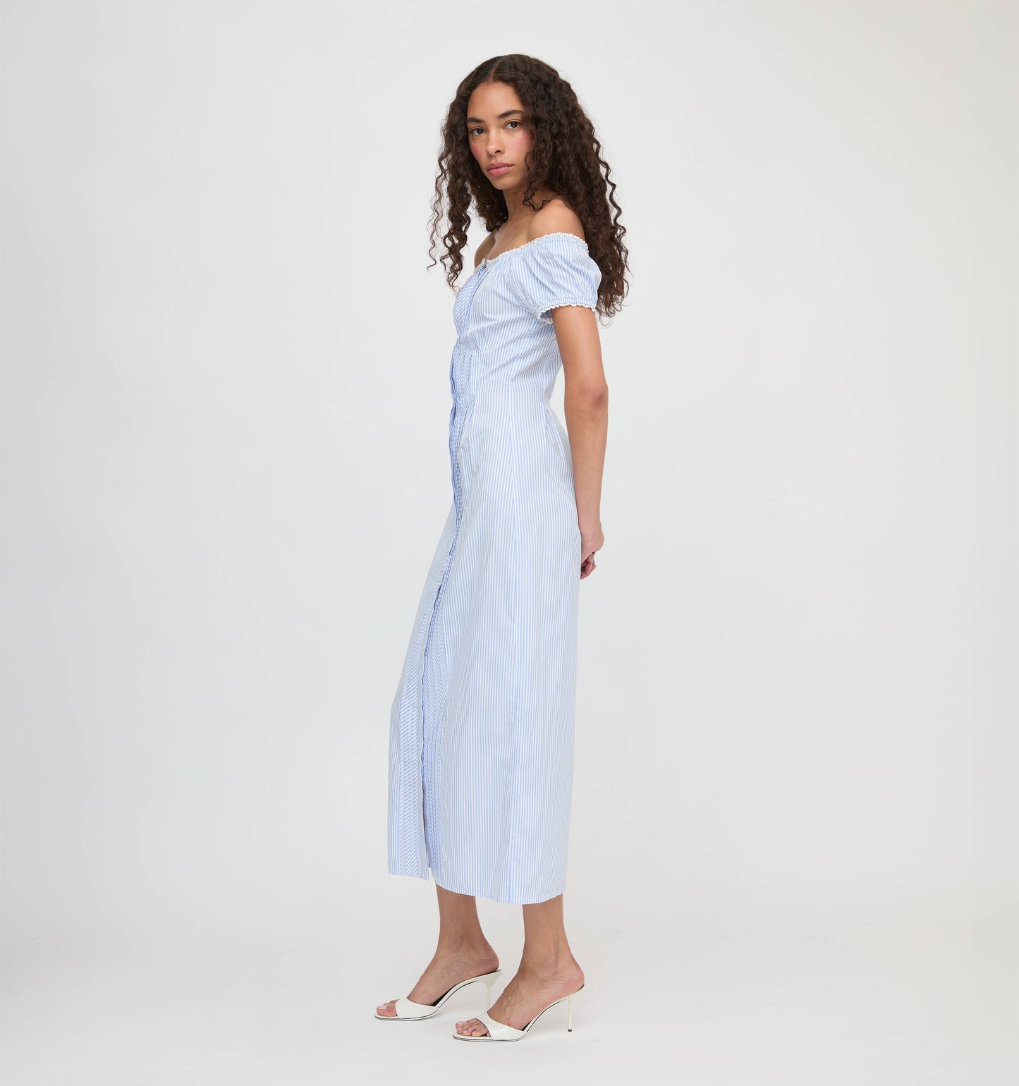 The Madison Dress - Blue/White Stripe