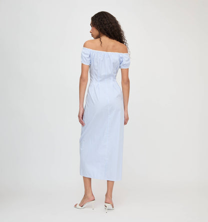 The Madison Dress - Blue/White Stripe