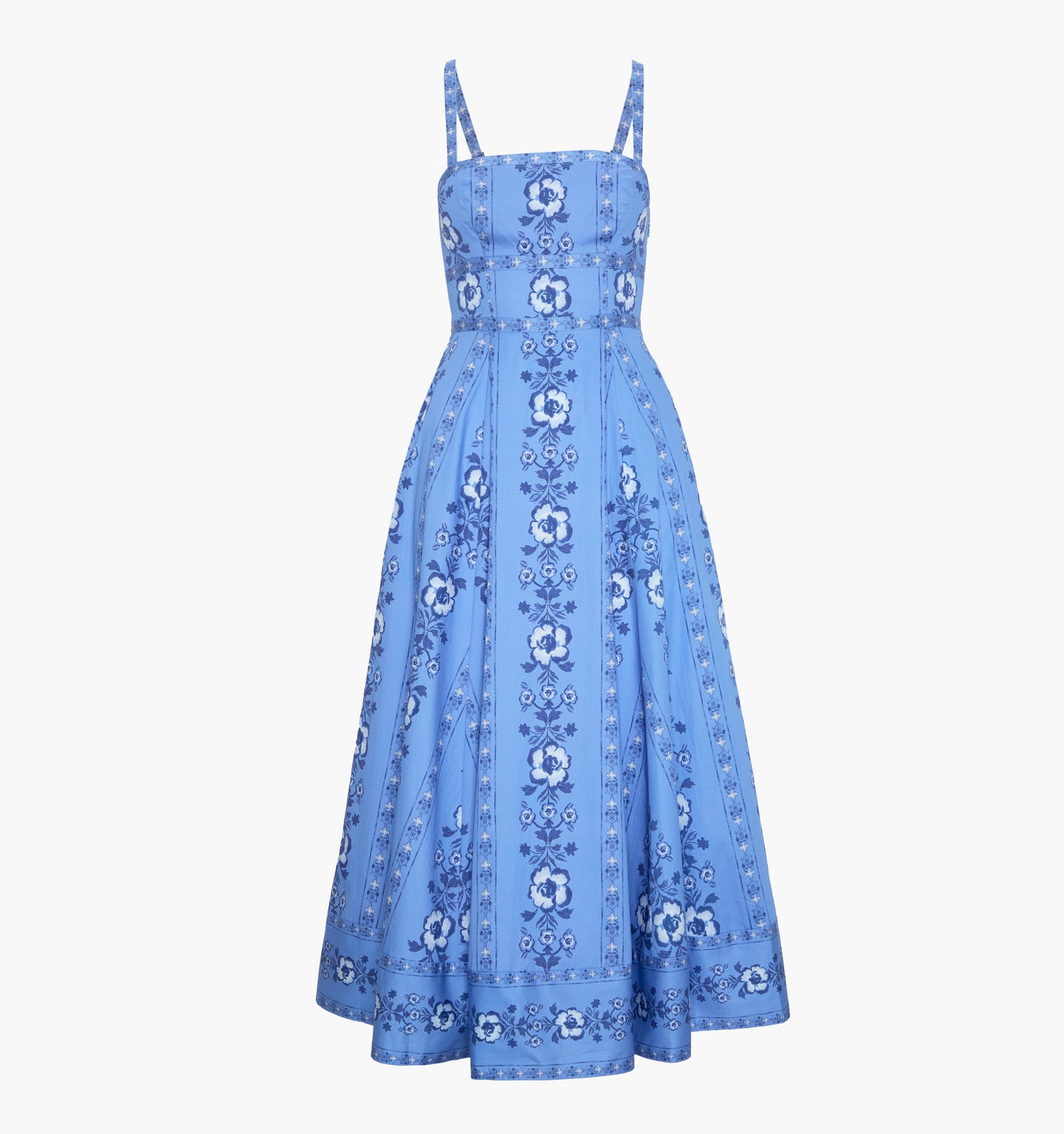 The Margot Dress - Blue Arcadia Border