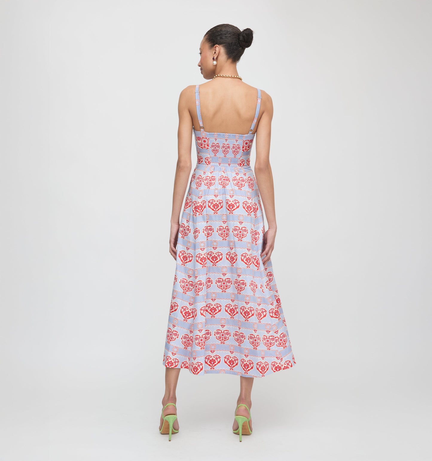 The Margot Dress - Poppy Damask Stripe