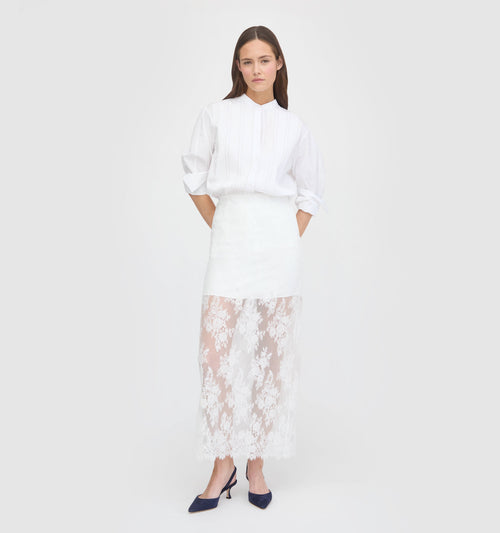 The Olympia Skirt - White Magnolia Lace