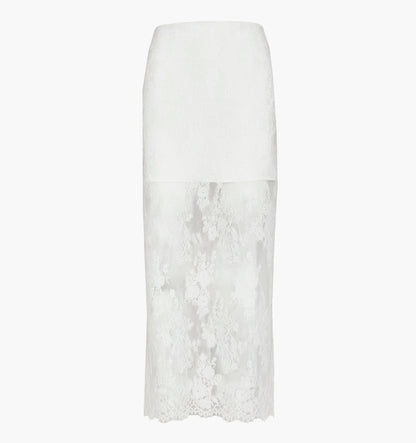 The Olympia Skirt - White Magnolia Lace