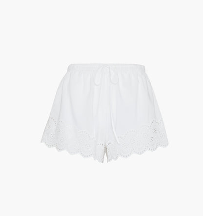 The Oslo Short - White Broderie Voile