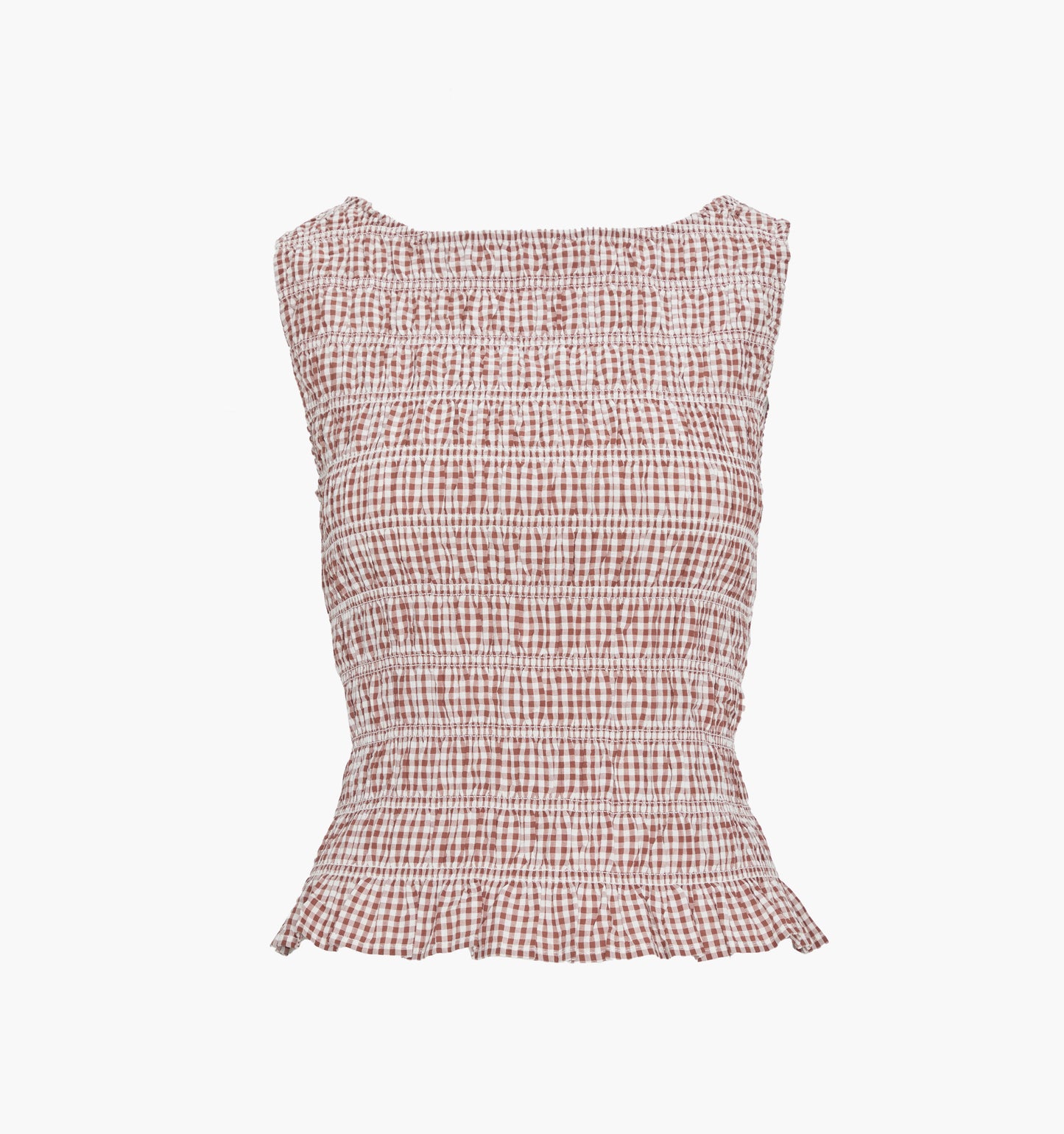 The Phoebe Nap Top - Cognac Gingham