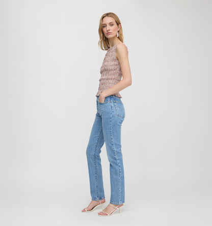 The Phoebe Nap Top - Cognac Gingham