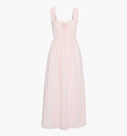The Rosetta Nap Dress - Pink Broderie Voile