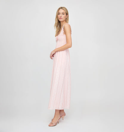 The Rosetta Nap Dress - Pink Broderie Voile