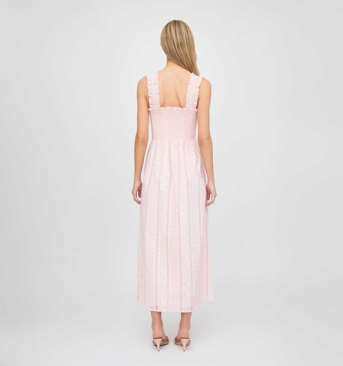 The Rosetta Nap Dress - Pink Broderie Voile