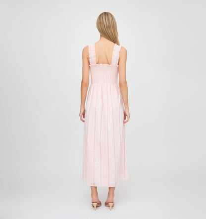 The Rosetta Nap Dress - Pink Broderie Voile