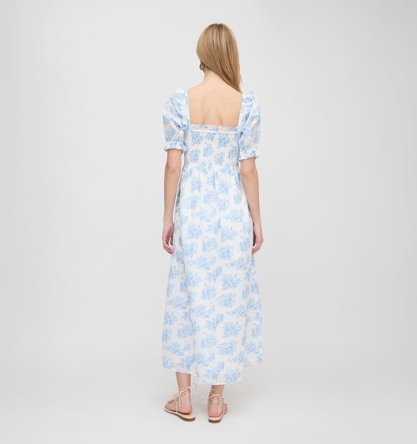 Roller Rabbit x Hill House Scarlett Midi Nap Dress - Blue Sherwood Forest Monkey